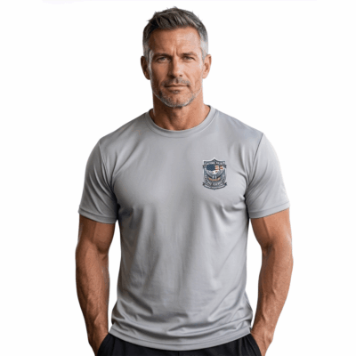 T-Shirt with Eagle-Flag -Grey